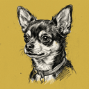 Chihuahua rescue dog illustration