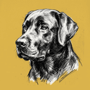 Labrador rescue dog illustration