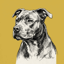 Pit Bull rescue dog illustration